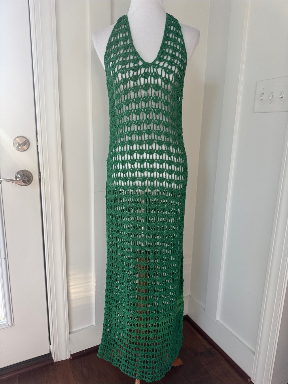 All That Remains Green Donna Cotton Crochet Dress Size 10 - Picture 2 of 10
